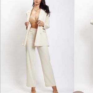 Meshki Saskia straight leg trousers - cream size small